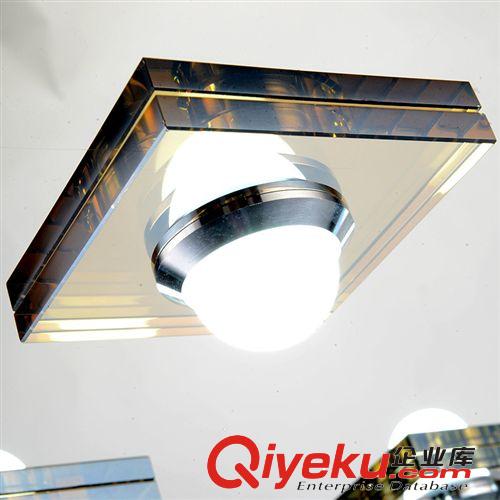 【名品推荐】现代简约不锈钢LED水晶吸顶灯led平板过道灯饰8008-1
