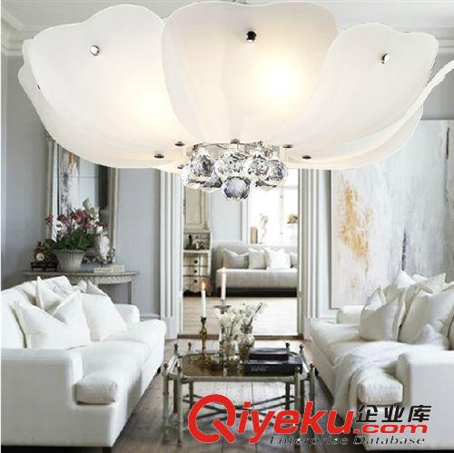 厂家小额批发古镇简约现代莲花低压LED水晶荷花吸顶灯灯具饰500mm