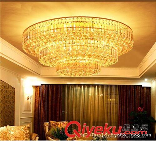 吸顶灯 黄色水晶灯 传统蛋糕水晶客厅灯 酒店非标工程灯具一件代