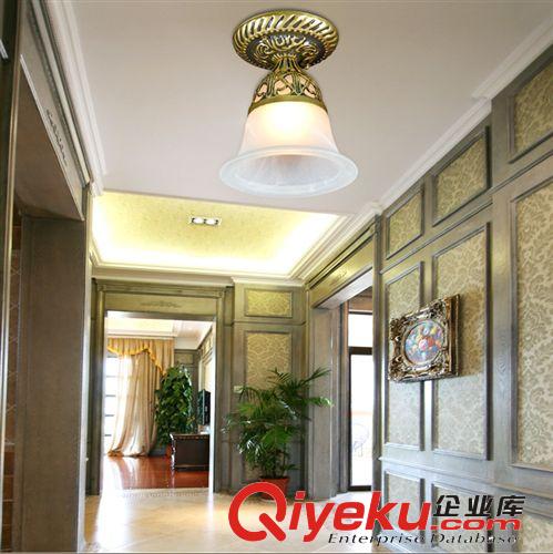 欧式仿古吸顶灯 LED餐厅灯饰 客房玻璃吸顶灯灯具801-1C