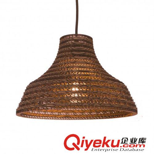 瓦楞纸喇叭吊灯宜家北欧吊灯 地中海卧室灯创意led餐厅裸蛹吊灯具