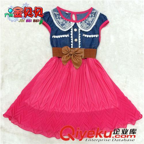2014夏装 品牌童装2014夏季韩版蕾丝花边连衣裙雪纺童裙厂家批发