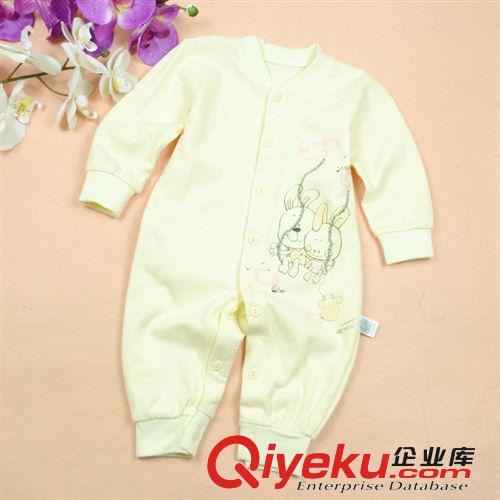 哈衣/爬服 婴乐岛5003纯棉哈衣 婴儿提花两用裆爬服/连体衣 春款连身衣批发