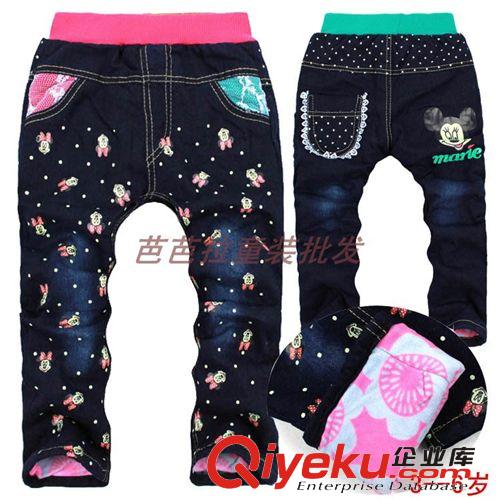 女童棉裤 冬款热销棉裤 韩版中小童棉裤 纯棉砂洗牛仔棉裤 儿童牛仔裤 厂家