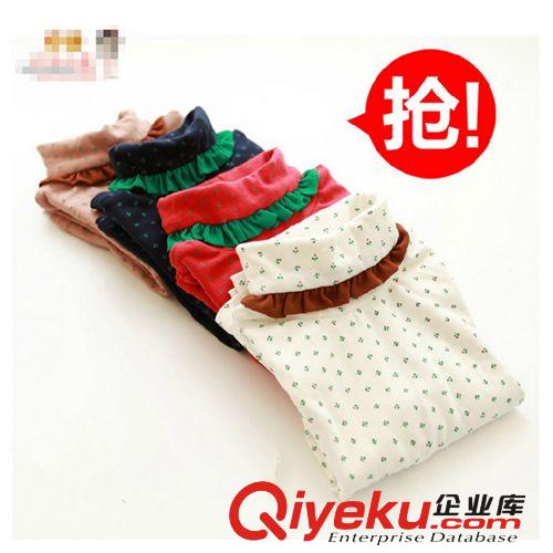 8月12号 童装2014秋新款韩版高翻领套头碎花女童长袖t恤打底衫 一件代发
