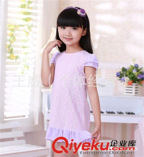 4月15日上新 童装 夏款韩版时尚童装连衣裙 清凉舒适雪纺中大女童连衣裙批发