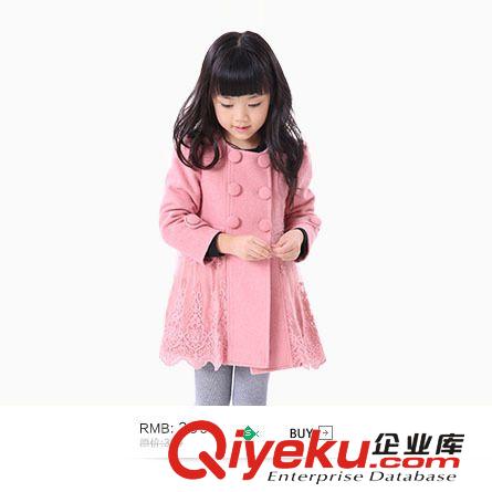 2014年新款女童外套 2014新款欧美外贸女童貉子毛领加厚外套 时尚儿童妮子大衣