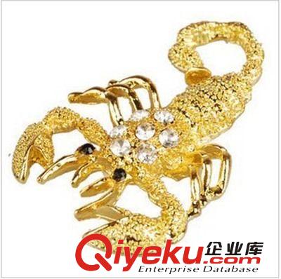 供应批发DAD金属带钻纯锌合金镀钻蝎子立体车贴 镶钻毒蝎子