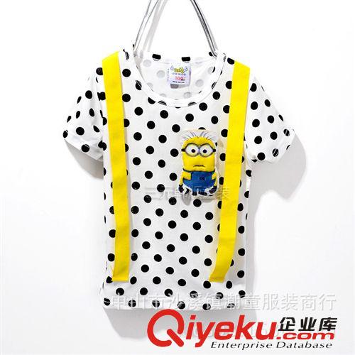 2014夏季短袖 2014新品夏季韩版童装批发品牌儿童服饰 男孩女孩小黄豆短袖 6879