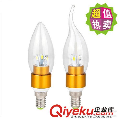 LED 球泡/玉米灯 厂家直销LED蜡烛灯 LED节能灯尖泡拉尾 3w水晶吊灯光源 E14小螺口