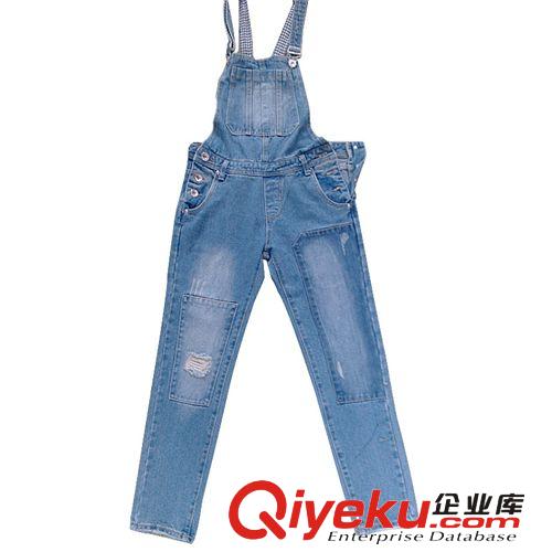 牛仔裤 欧美新款牛仔连套背带裤蓝色牛仔修身长裤牛仔裤女装连体牛仔裤子