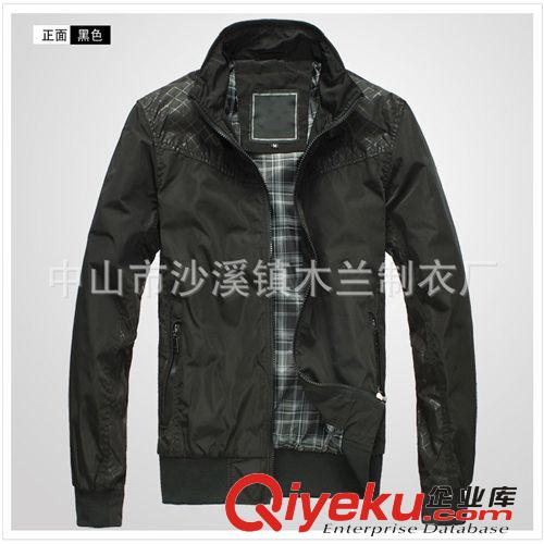 夹克 休闲服 厂家生产秋冬新款夹克外套休闲修身立领拉链 男士夹克衫