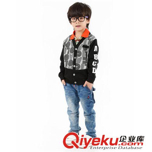 外套 2014童装秋款新款男装休闲连帽V领卡通图案童外套0029#韩版上衣
