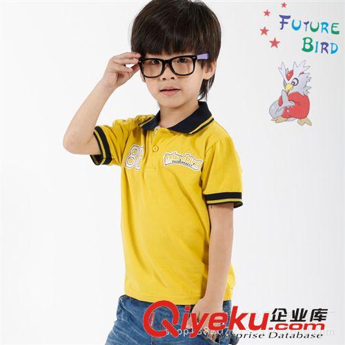 V领 未来鸟童装夏款2014新款可爱休闲T恤8635#澳代尔 拉架布反领T恤