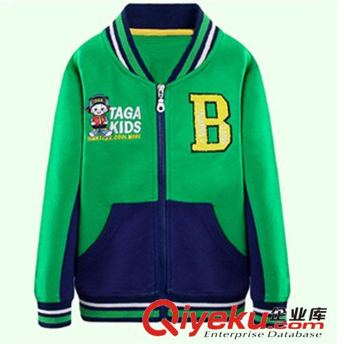 童装装 儿童拉链加厚棒球服  韩版时尚新品  小中大童刺锈立领拉链棒球服