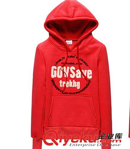 女装有帽装 厂定制纯绵秋冬连帽新款　女装韩版时尚爆款　女士套头印花长袖衫