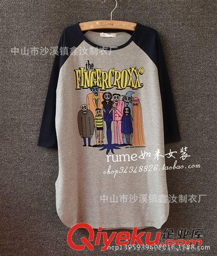 女装长袖圆领 厂家供外贸优质产品 女装休闲新款　女式套头印花圆领长袖衫