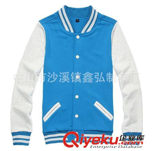 男式棒球衫 厂家定做2014秋冬棒球服男棒球衫棒球衣  pu皮袖子棒球衫定制