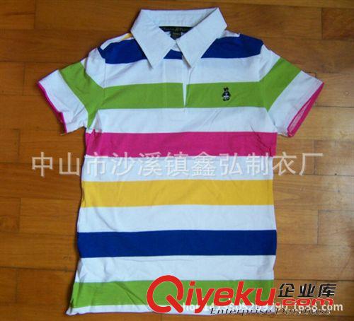 男式Polo衫 厂家定做时尚条纹POLO衫 间条展会广告t恤定制 来图来版定做