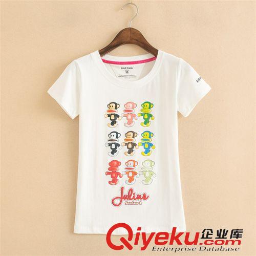 部分现货戳此处 2014专柜正品女装 大嘴九只猴夏季新款修身圆领印花短袖T恤女代发