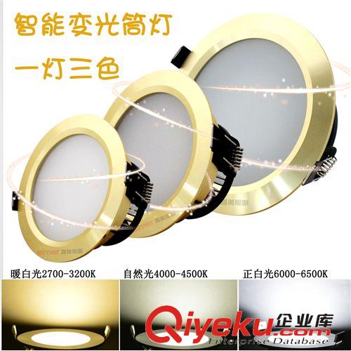 调光智能筒灯 【新品】2寸3寸4寸3W5W7W9W12W智能分段三色可变光调色温LED筒灯