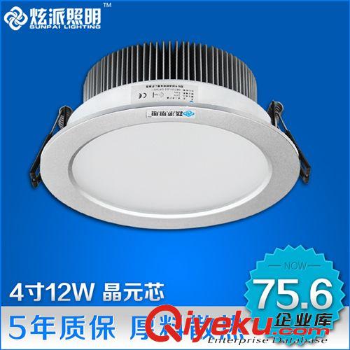 LED天花筒灯 炫派 防眩光12W！LED天花灯 射灯4寸led筒灯 客厅卧室背景墙射灯