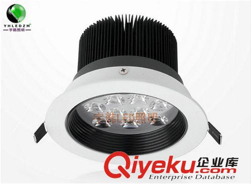 LED天花灯 【宇韩照明】LED12W防眩光天花灯2.5mm黑白散热  厂家直销