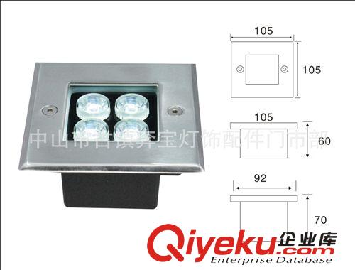 LED埋地灯 供应方型4W白光LED埋地灯