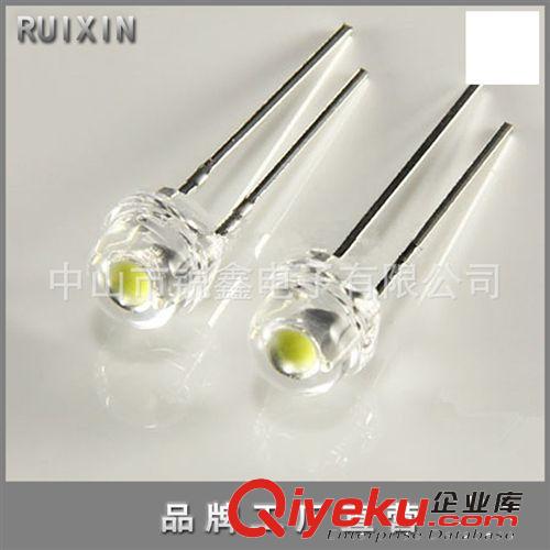 直插式LED发光管 【高品质】5mm抗光衰草帽白光6-7LM 水晶灯专用led