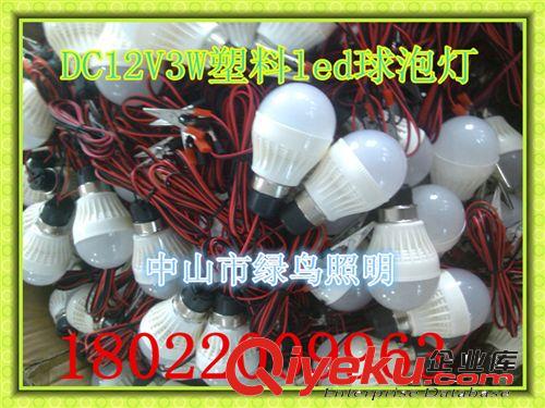 出口12伏直流太阳能led球泡 出口12VLED3W5W塑料球泡灯 直流12V灯