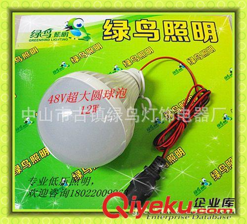 低压12V电瓶灯泡 夜市led灯 超亮应急DC12V48V塑料led球泡灯12W