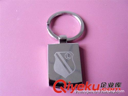 厂家{zx1}供应简单大方型方形锌合金钥匙扣(可印LOGO）