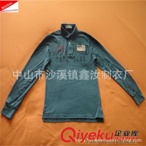 厂家订做欧码时尚长袖POLO衫 定制外贸全棉男式翻领高品质T恤