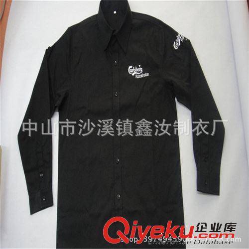 厂家订做工作衬衫长袖 定制厂服男装logo工程服装 中山翻领T定做
