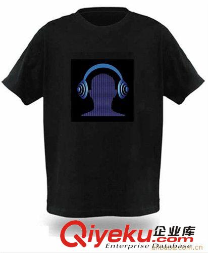 厂家直销 EL音乐T-shirt EL冷光T恤出口