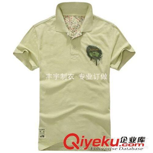 专业订做2014夏装男装纯棉开胸翻领短袖男式T恤印花休闲男T恤衫