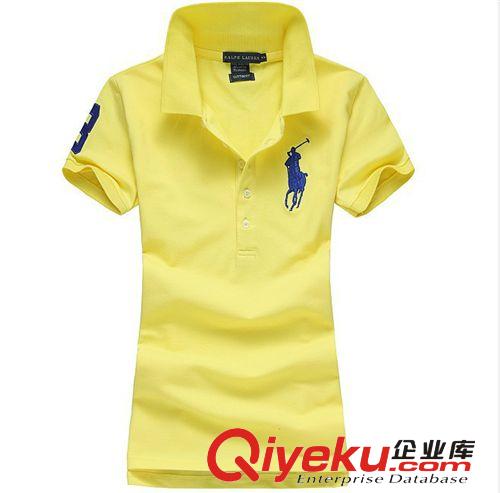 专业订做2014女式春夏纯棉纯色翻领开胸短袖修身新潮时尚休闲T恤
