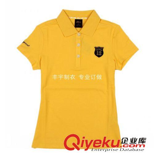 专业订做韩版夏装翻领女式运动T恤开胸短袖休闲纯棉新款纯色短袖