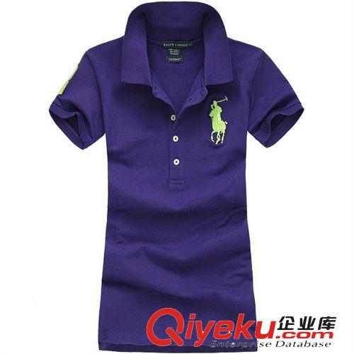 专业订做韩版夏装翻领女式运动T恤开胸短袖修身纯棉新款纯色短袖