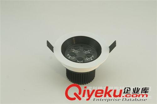 LED天花射灯厂家供应车铝天花射灯加厚铝环连体透镜可调角度5W
