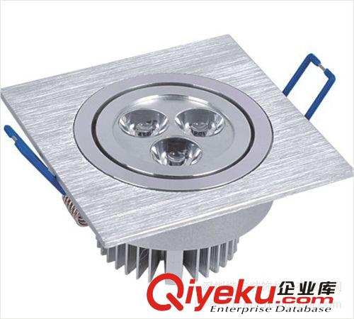 单头3*1W，方形天花射灯，连体透镜，可调角度，led灯具外壳套件