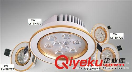 9W高品质高档LED天花灯金边喷漆优质商照室内亮化灯具灯饰大功率
