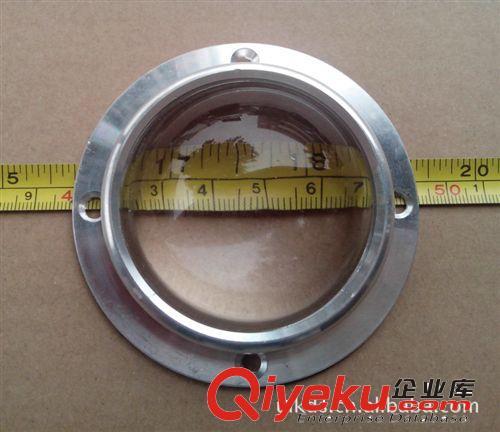 LED工矿灯水晶透镜 半球水晶+固定铝圈带固定孔 LED工矿灯配件