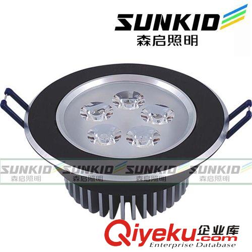 森启led天花灯 5W 连体透镜 客厅柜台灯背景墙灯牛眼灯 拉丝黑色