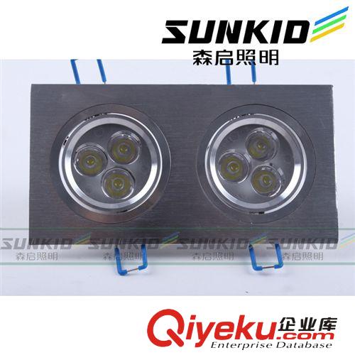 拉丝黑双头3wLED射灯 服装店背景墙灯 led天花灯  精工车铝全套