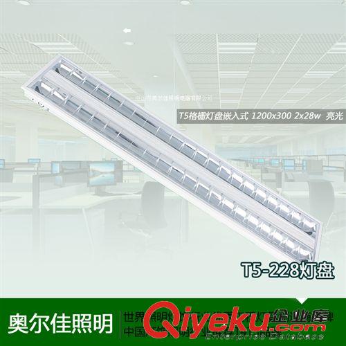 LED灯盘专家 2x14w 1200x200 T5 LED格栅灯盘暗装亚光铝