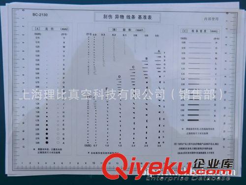 A4污点不良品极限对比标准污点卡