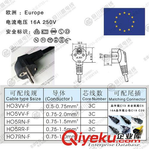供应VDE欧规电源线 欧洲插头线 欧式认证电源插头线