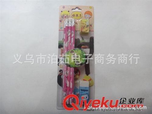 供应铅笔+橡皮+刨铅笔器组合 办公用品 2元产品 义乌2元批发产品