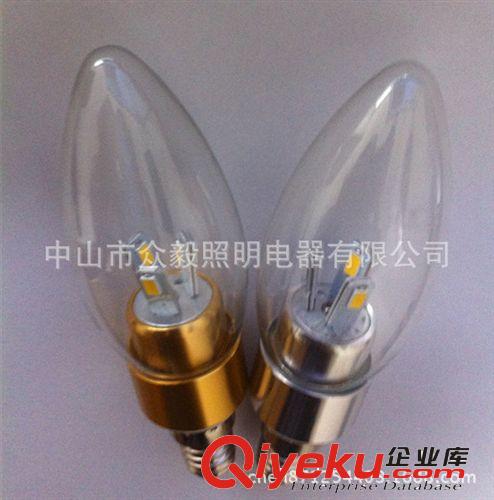 LED灯3W尖泡晶元5730E14 节能灯泡360高亮度发光LED蜡烛灯